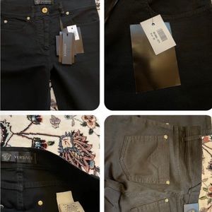 100% Auth Versace High Waist Black Denim Sz 25 NWT